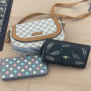 Stylish Tan and Black Women's Bag Set